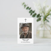 Visite Carte de prière funéraire simple avec croix et pho (Debout devant)