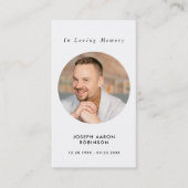 Visite Carte de prière funéraire simple avec photo commém (Devant)