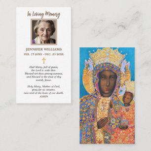 Visite Carte de prière Icône de Notre-Dame Vierge noire d