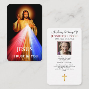 Visite Carte de prière Jésus Miséricorde Divine Je me con