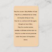 Visite Carte de prière Marie Mère de Dieu (Dos)