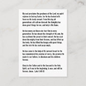 Visite Carte de prière Mary Magnificat (Dos)