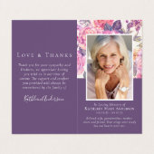 Visite Carte de prière mauve-florale pliée (Extérieur déplié)