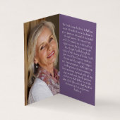 Visite Carte de prière mauve-florale pliée (Intérieur)