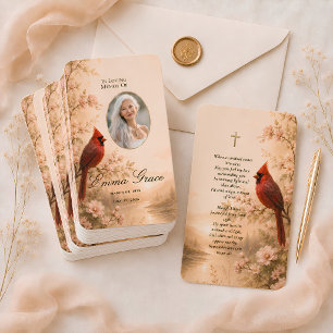 Visite Carte de prière mémorial avec photo de cardinal da