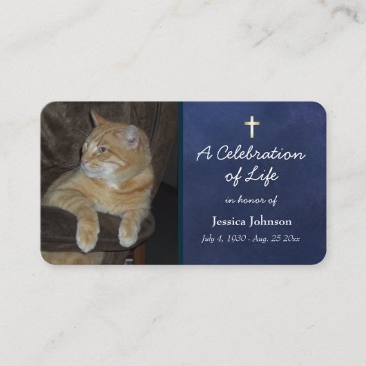 Visite Carte de prière Memorial avec une option photo (Devant)