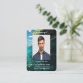 Visite Carte de prière mémorial Plongeur en plongée profo (Debout devant)