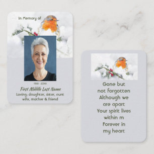 Visite Carte de prière mémorial souvenir Anglais Robin Bi
