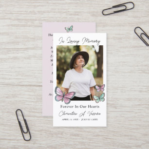 Visite Carte de prière mémorielle funéraire papillon phot