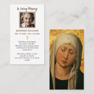 Visite Carte de prière Notre-Dame Marie ne pleure pas