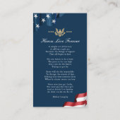 Visite Carte de prière Patriotic Memorial Card (Dos)
