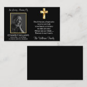 Visite Carte de prière photo commémorative Classy Black G (Devant / Derrière)