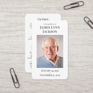 Visite Carte de prière photo commémorative - Je suis libr