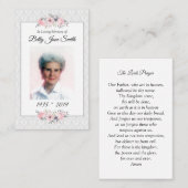 Visite Carte de prière photo commémorative | La prière du (Devant / Derrière)