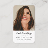 Visite Carte de prière photo commémorative simple (Devant)