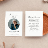 Visite Carte de prière photo Croix catholique commémorati