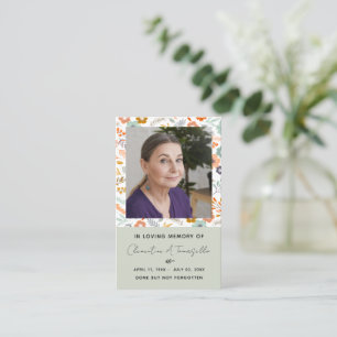 Visite Carte de prière photo mémorielle funéraire à la co