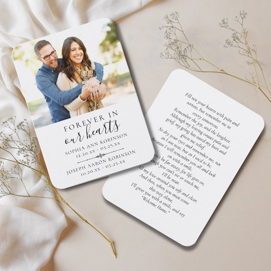 Visite Carte de prière photo pour les funérailles commémo