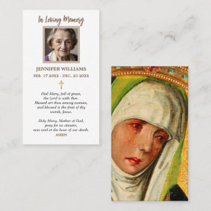 Visite Carte de prière pour la perte Vierge Marie pleuran