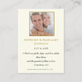 Visite Carte de prière pour l'anniversaire du Mariage d'o (Dos)