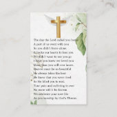 Visite Carte de prière pour les funérailles de photo doré (Dos)