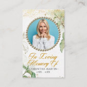 Visite Carte de prière pour les funérailles de photo doré (Devant)