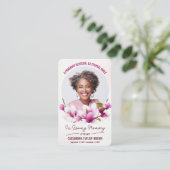 Visite Carte de prière pour les funérailles florales rose (Debout devant)