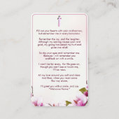 Visite Carte de prière pour les funérailles florales rose (Dos)