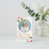 Visite Carte de prière Rosy Blush Photo (Debout devant)