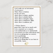 Visite Carte de prière Saint François d'Assise (Dos)