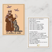 Visite Carte de prière Saint François d'Assise (Devant / Derrière)