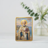 Visite carte de prière Saint Nicolas (Debout devant)