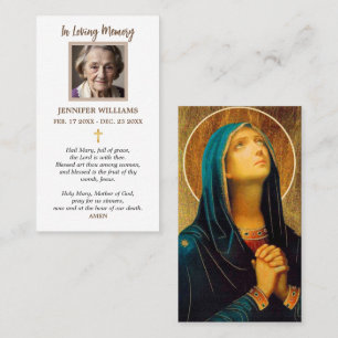 Visite Carte de prière Sainte Marie Priez pour nous Notre