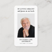 Visite Carte de prière simple commémorative de la photo (Devant)