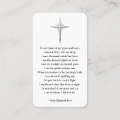 Visite Carte de prière simple commémorative de la photo (Dos)