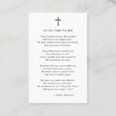 Visite Carte de prière simple Script Celebration of Life (Dos)