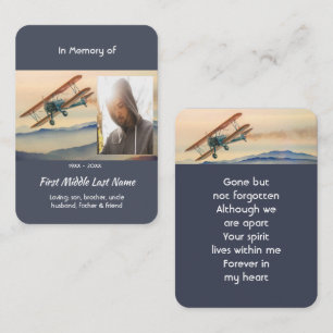 Visite Carte de prière souvenir mémorial Nuages Biplan Ci