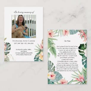 Visite Carte de prière souvenir photo tropicale Je suis l