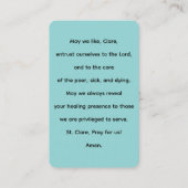 Visite Carte de prière St Clare (Dos)