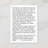 Visite Carte de prière Viens à Jésus (Dos)