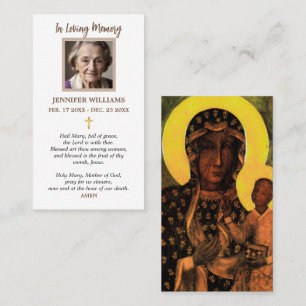 Visite Carte de prière Vierge noire de Czestochowa Art po