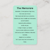 Visite Carte de prière Virgin Mary Memorare (Dos)