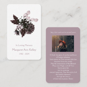 Visite Carte de prière Vntage Purple Floral
