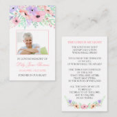 Visite Carte de prières funéraires couleur rose (Devant / Derrière)