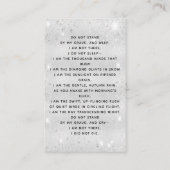 Visite Carte de prières funéraires croisées en argent bla (Dos)