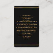 Visite Carte de prières funéraires croisées en or noir (Dos)