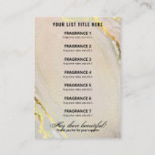 Visite Carte de prix de l'encre d'alcool de luxe (Dos)