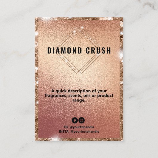 Visite Carte de prix Rose Gold (Devant)