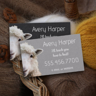 Visite Carte de professeur d'enseignement de tricot de mo