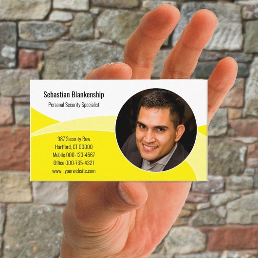 Visite Carte de professionnel de la sécurité jaune abstra